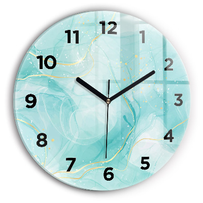Horloge ronde en verre Marbre abstrait
