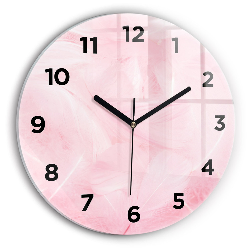Horloge ronde murale Plume abstraite