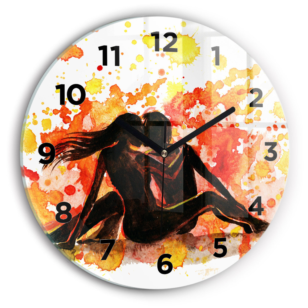 Horloge ronde murale Amour et couple amoureux