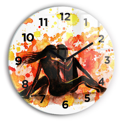 Horloge ronde murale Amour et couple amoureux