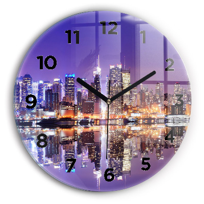 Horloge ronde New York City la nuit