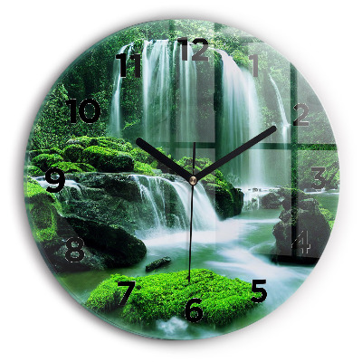 Horloge ronde murale Cascade dans la mousse