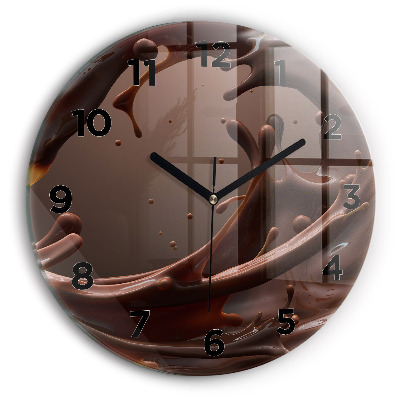 Horloge ronde en verre Vagues de cacao