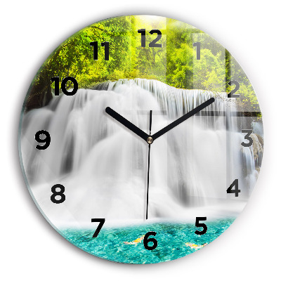 Horloge ronde en verre Chute d'eau en Thaïlande