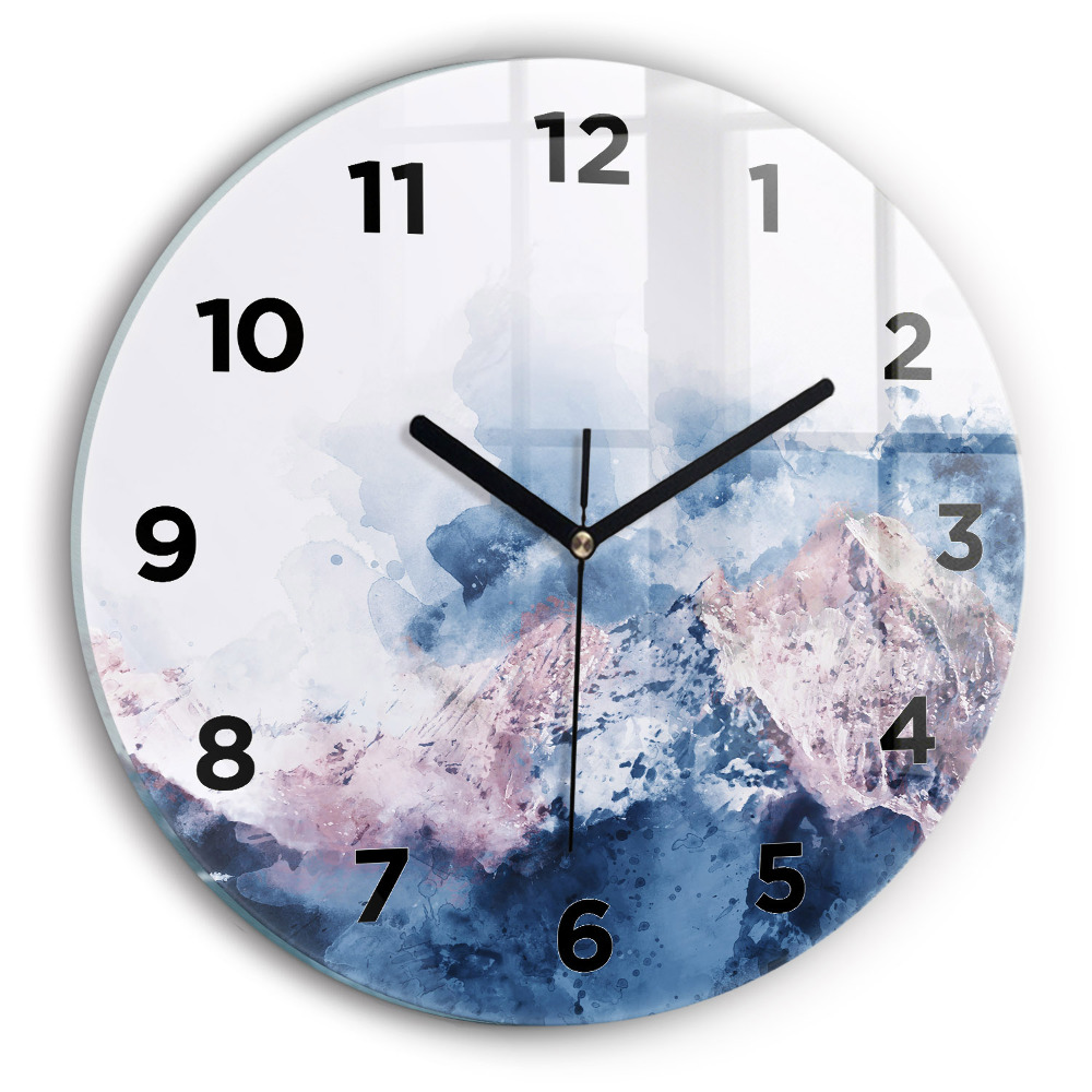 Pendule murale ronde Chaînes de montagnes abstraites