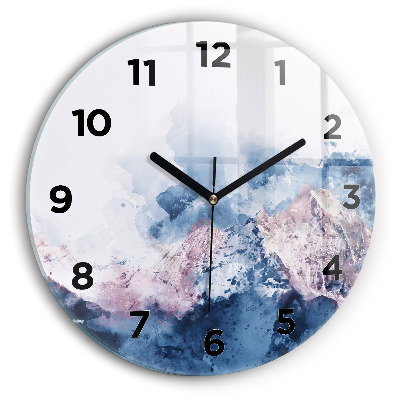 Pendule murale ronde Chaînes de montagnes abstraites