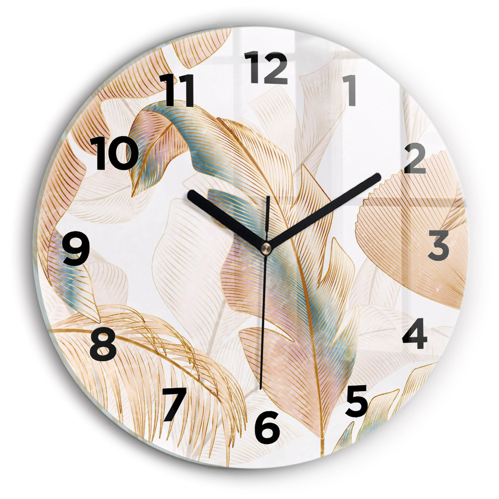 Horloge ronde murale Motif de feuilles de la nature