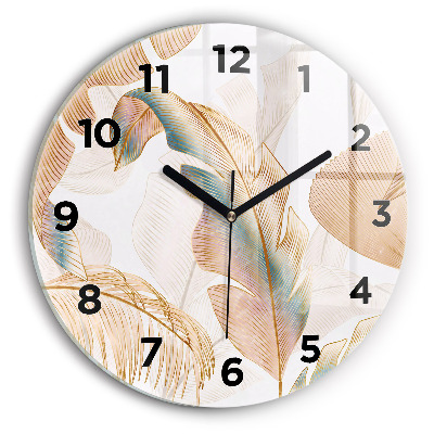 Horloge ronde murale Motif de feuilles de la nature