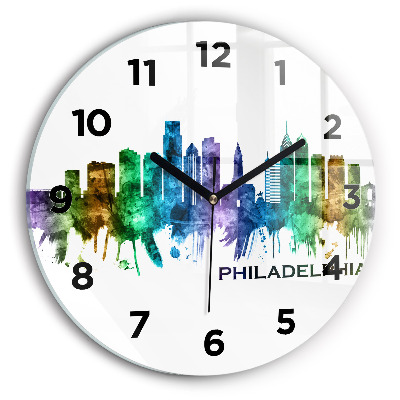 Pendule murale ronde Philadelphie colorée