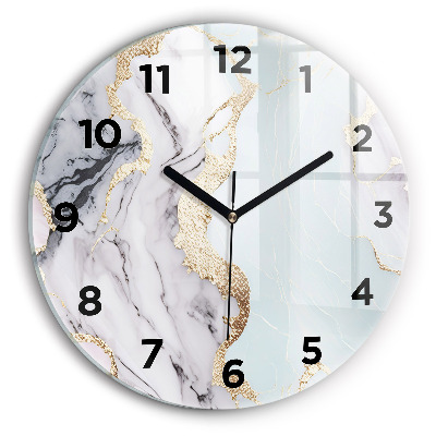 Horloge ronde en verre Marbre pastel