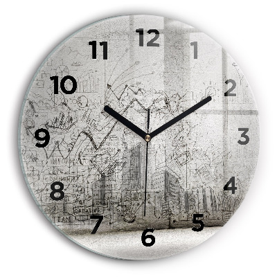 Horloge ronde murale Croquis urbain