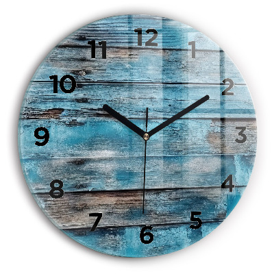 Horloge ronde Planches bleues
