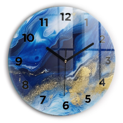 Horloge ronde murale Marbre bleu