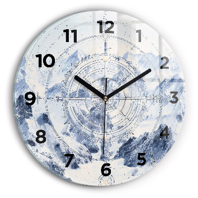 Horloge ronde Dessins bleus