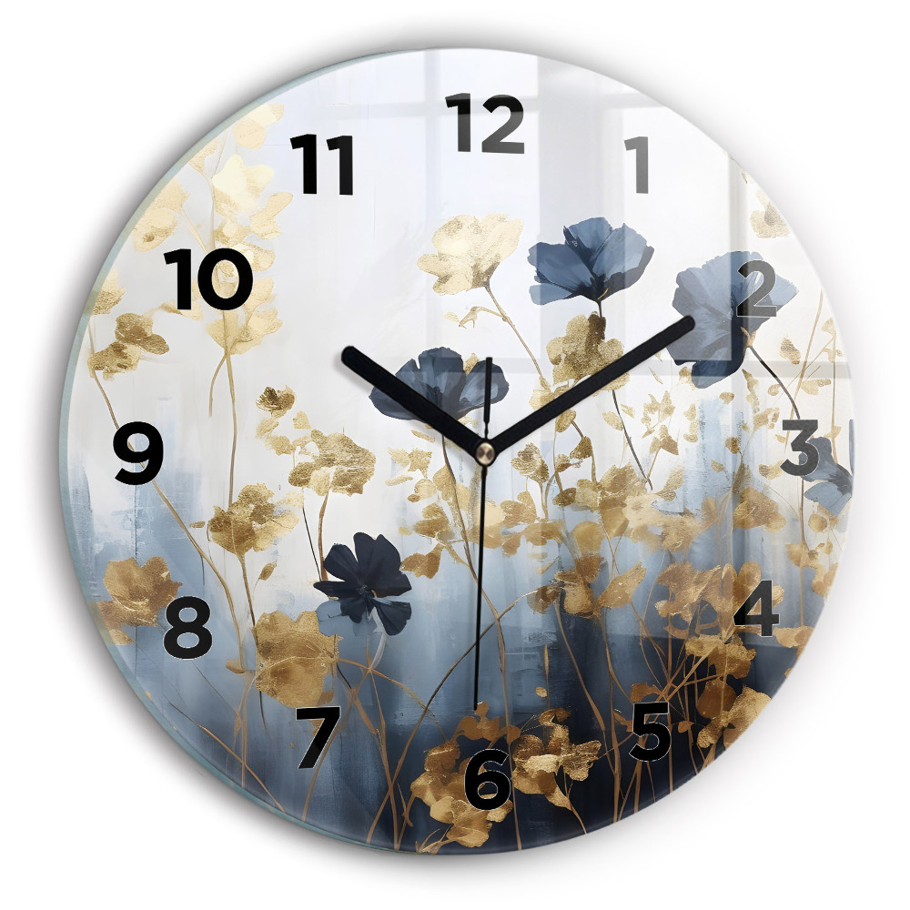 Horloge ronde Fleurs abstraites