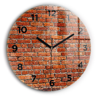 Pendule murale ronde Vieux mur de briques