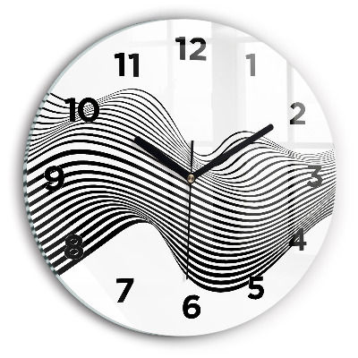 Horloge ronde Art en noir et blanc