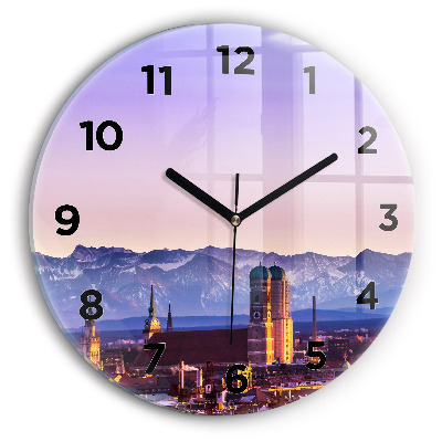 Pendule murale ronde Alpes allemandes Munich