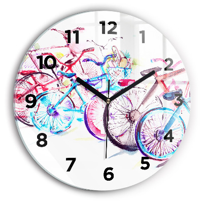 Horloge ronde Vélos de ville colorés