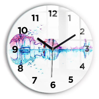 Horloge ronde en verre Cello park lake