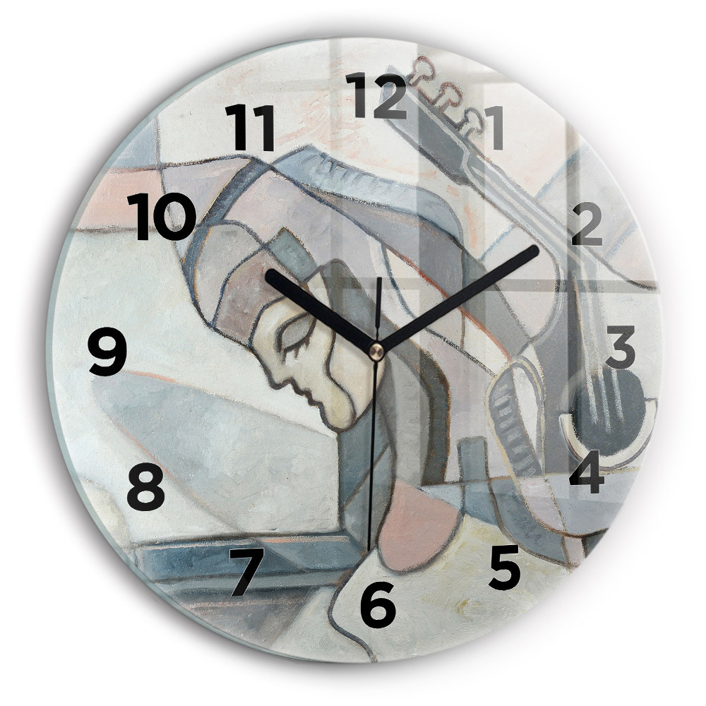 Horloge ronde en verre Peinture abstraite