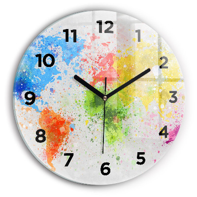 Pendule murale ronde Carte du monde sur papier