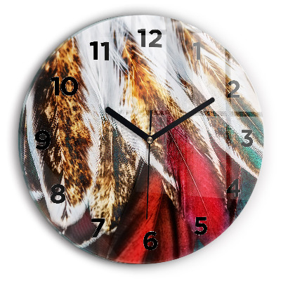 Horloge ronde murale Plumes brun clair d'un oiseau