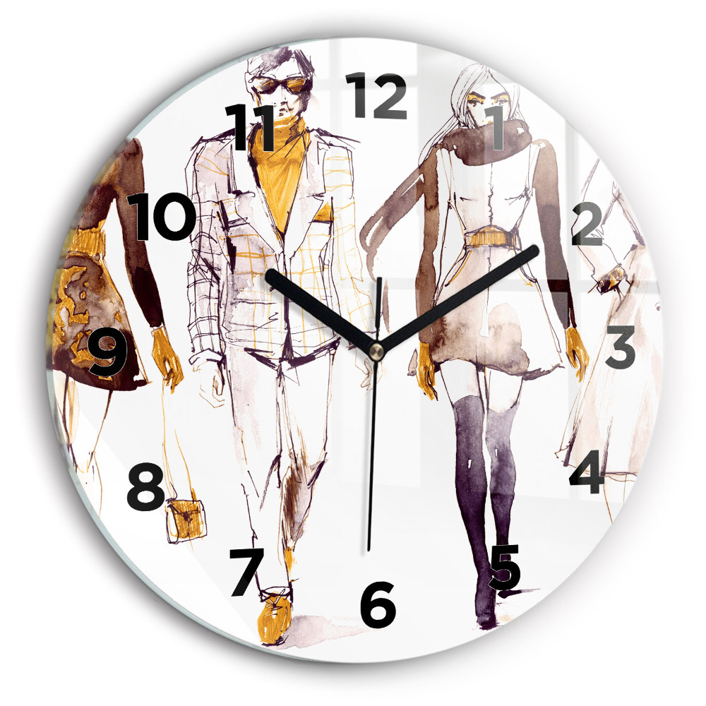 Horloge ronde en verre Femme et homme
