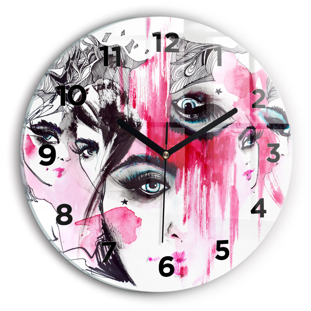 Horloge ronde Abstraction aux multiples visages