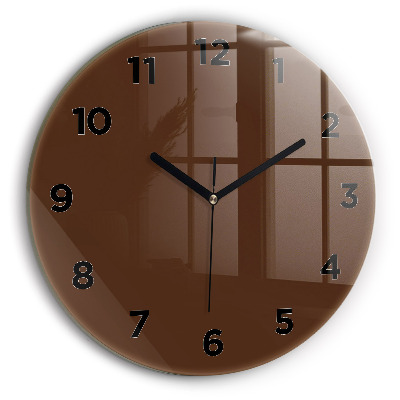 Horloge ronde en verre Marron