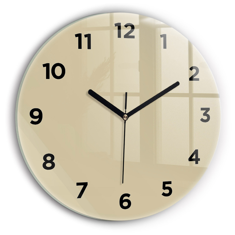 Horloge ronde en verre Beige