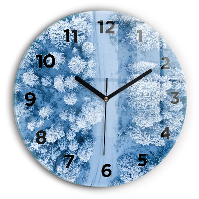 Pendule murale ronde Forêt vue d'un drone