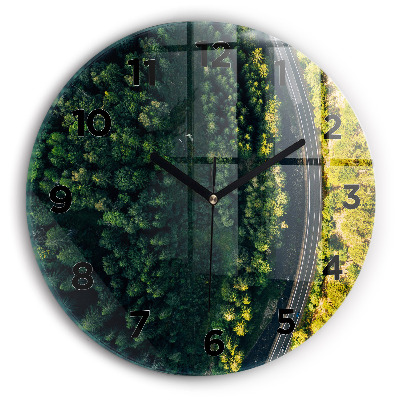 Horloge ronde Forêt vue d'un oiseau