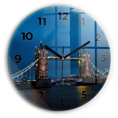 Pendule murale ronde Tower Bridge Londres la nuit