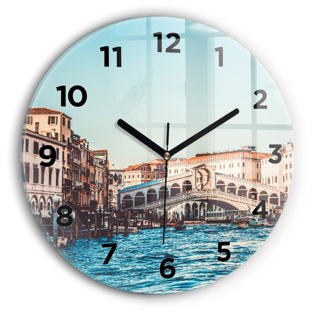Horloge ronde murale Le pont du Rialto à Venise