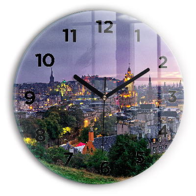 Horloge ronde en verre Édimbourg depuis Calton Hill