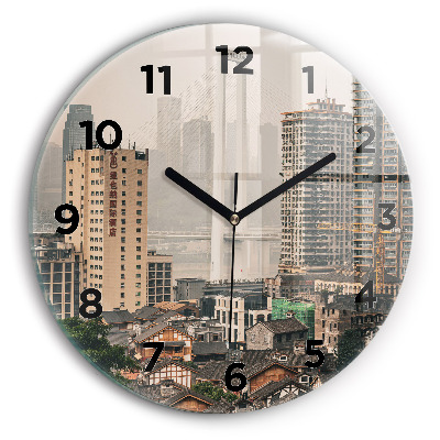 Pendule murale ronde Vieille ville de Chongqing