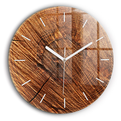 Horloge ronde en verre 60 cm Bois décoratif