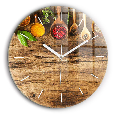 Pendule murale ronde 60 cm Cuillères d'épices