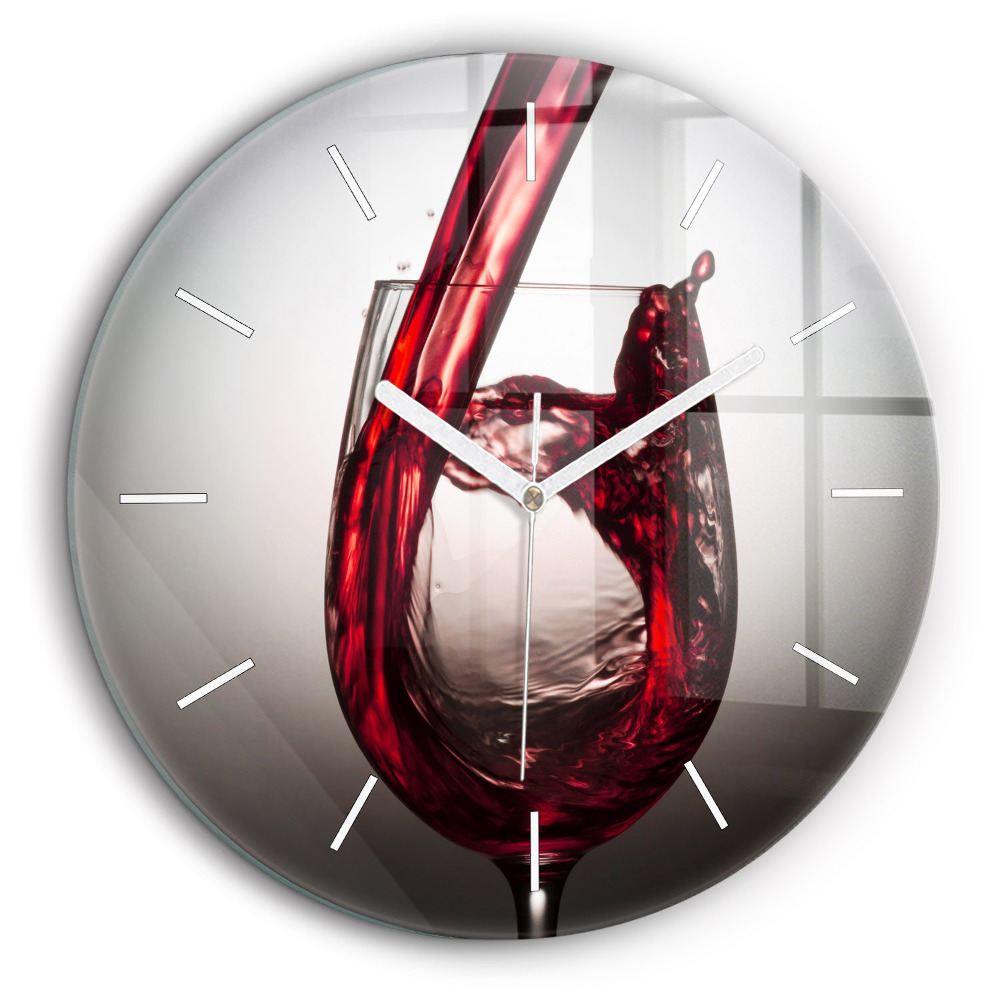Pendule murale ronde 60 cm Verre de vin