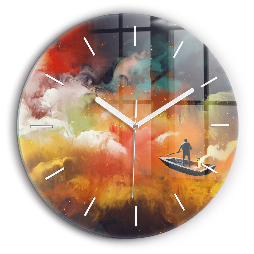 Horloge ronde 60 cm Image abstraite