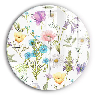 Horloge ronde 60 cm Composition de fleurs