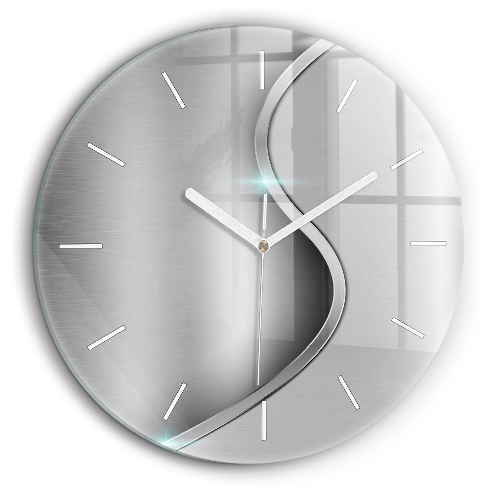 Horloge ronde murale 60 cm Abstraction en métal gris