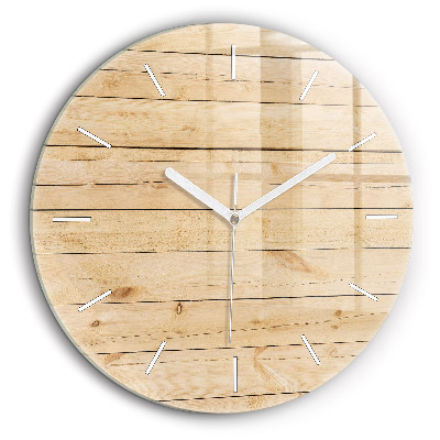Horloge ronde en verre 60 cm Planches en bois
