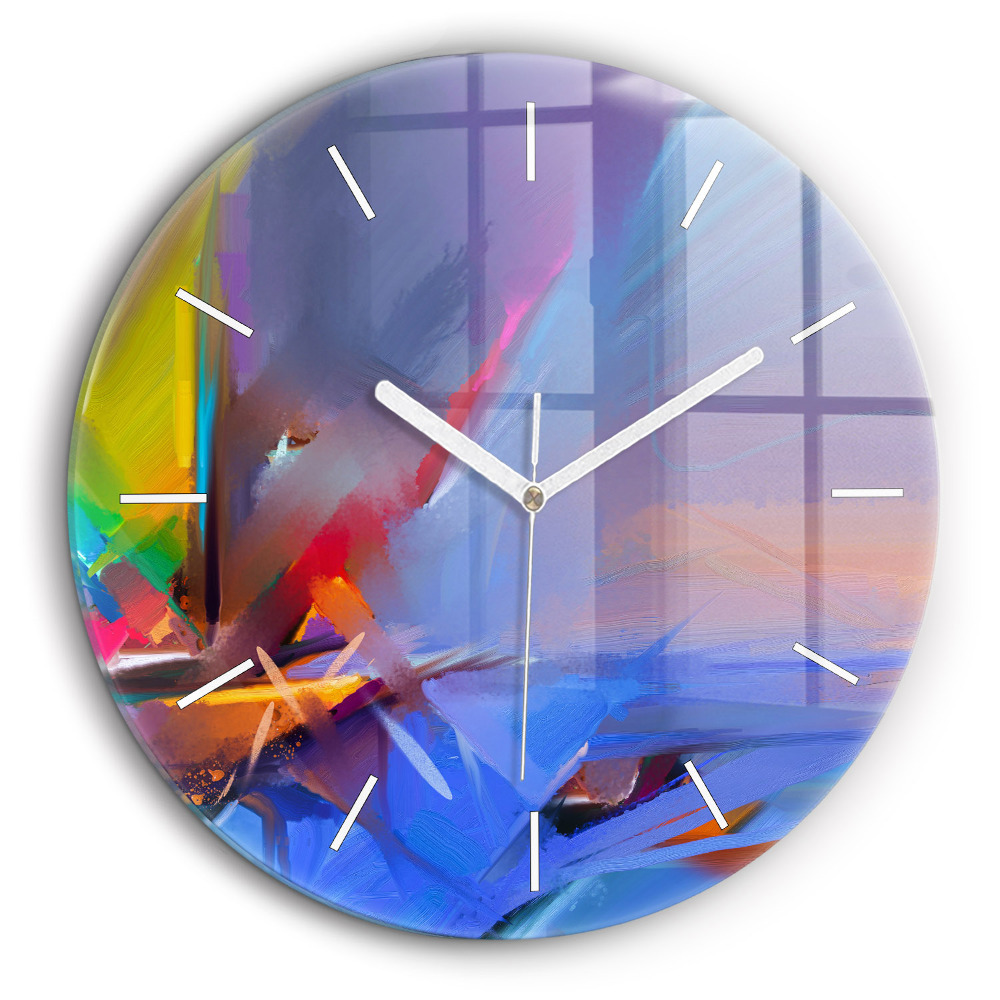 Horloge ronde en verre 60 cm Paysage marin