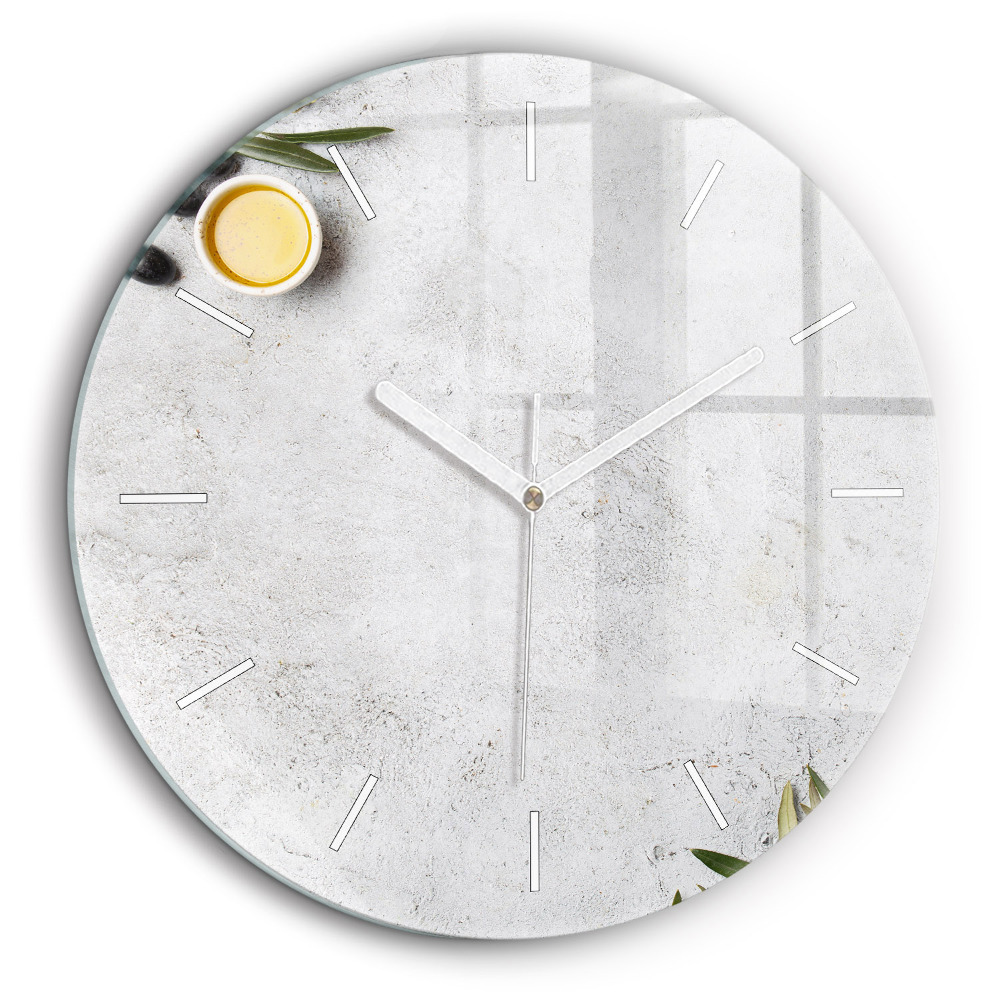 Pendule murale ronde 60 cm Olives minimalistes