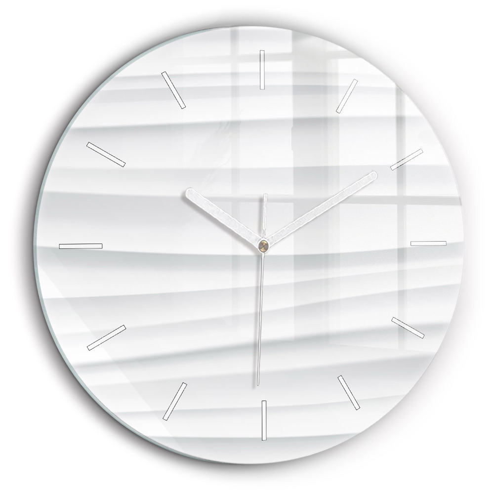 Horloge ronde en verre 60 cm Texture de vagues