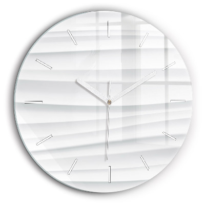Horloge ronde en verre 60 cm Texture de vagues