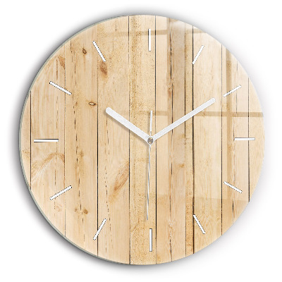 Pendule murale ronde 60 cm Planches de bois