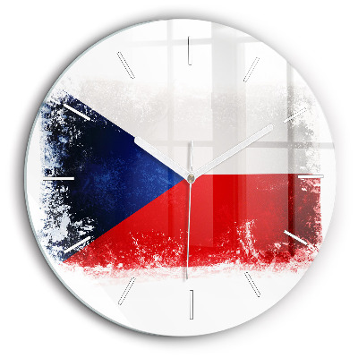 Horloge ronde murale 60 cm Drapeau de la République tchèque